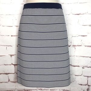 ROMEO + JULIET COUTURE Knit Navy & White Horizontal Stripes Pencil Skirt Size M